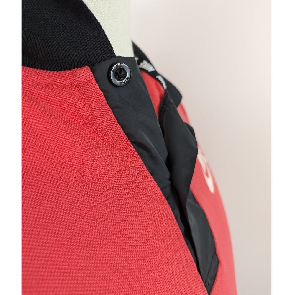 Nike Mens Medium Polo 100% Cotton Coral Logo Casual Black Golf Sports 2 Button - Picture 6 of 10